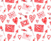Little Johnny - Love Letters Fabric, White (94121)